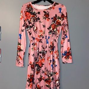 Pink floral dress